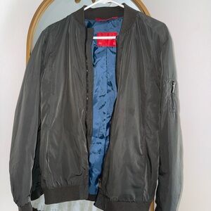 Zara olive green  Bomber Jacket with Blue Lining